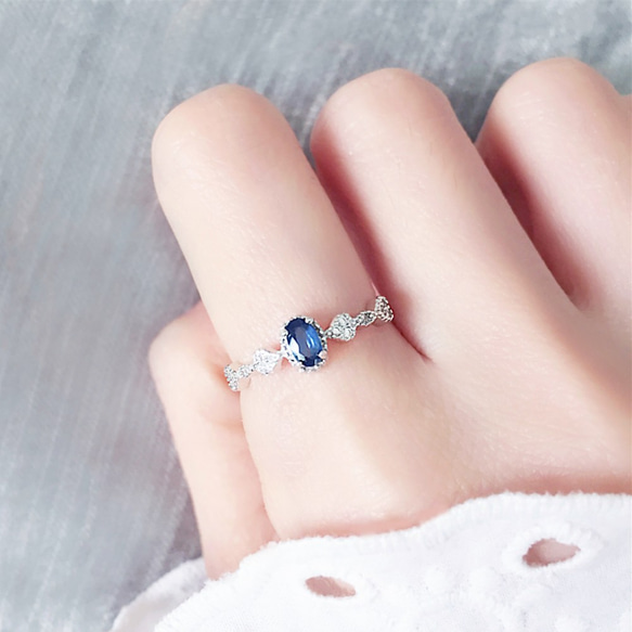 好美的藍寶石戒指 • 可調式FreeSize • 天然石寶石戒指 • 9月誕生石Sapphire 第3張的照片