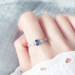 好美的藍寶石戒指 • 可調式FreeSize • 天然石寶石戒指 • 9月誕生石Sapphire 第2張的照片