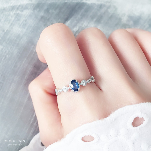 好美的藍寶石戒指 • 可調式FreeSize • 天然石寶石戒指 • 9月誕生石Sapphire 第2張的照片