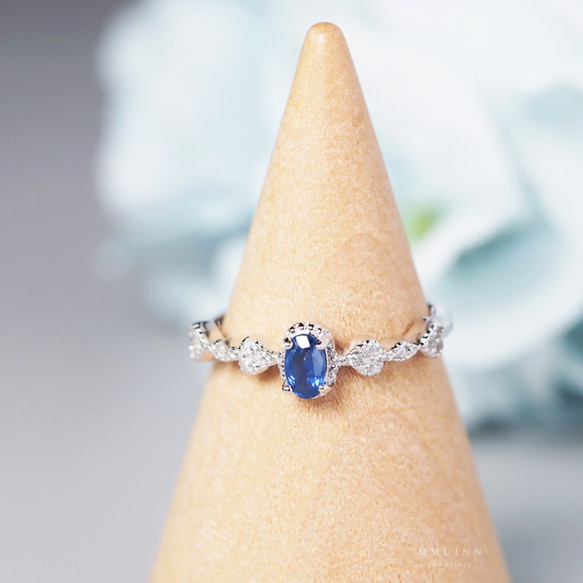 好美的藍寶石戒指 • 可調式FreeSize • 天然石寶石戒指 • 9月誕生石Sapphire 第4張的照片