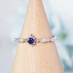 珍貴的藍寶石戒指 • 可調式FreeSize • 天然寶石細戒指 • 9月誕生石Sapphire 第6張的照片