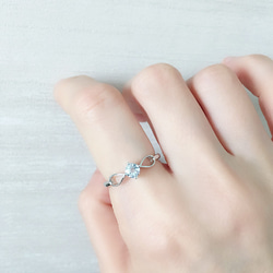 頂級淡色海藍寶戒指-純銀鍍白金-可調式-3月誕生石AQUAMARINE 第6張的照片