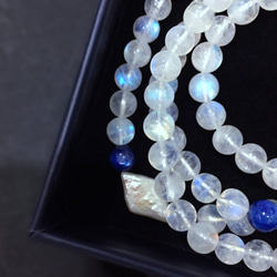 5A藍月光石-藍晶石-108顆念珠佛珠水晶手鍊~Moonston 第7張的照片