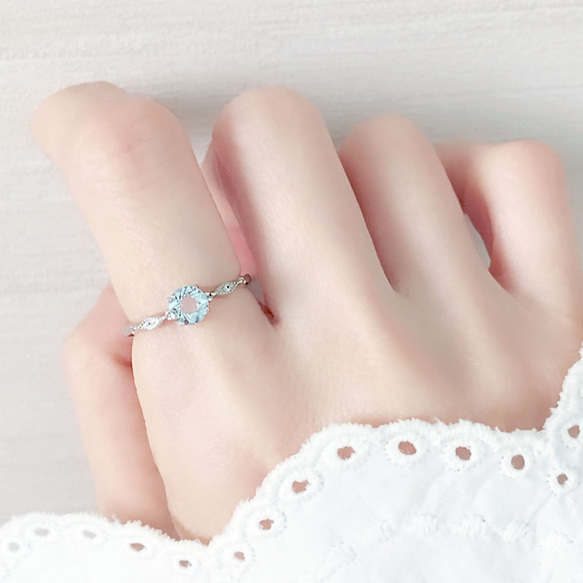 頂級海藍寶戒指 • 可調式FreeSize ~3月誕生石AQUAMARINE 第8張的照片