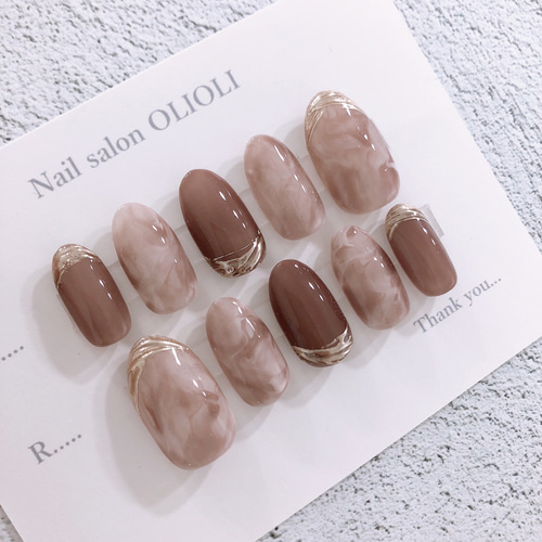 No.86】ニュアンス ミラーネイル 大理石風 お出かけ 大人 上品