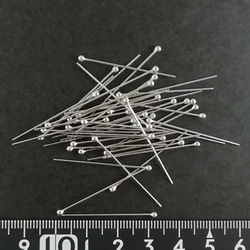 【送料無料】玉ピン　ロジウムメッキ　0.6×30　Ｒ③ 1枚目の画像