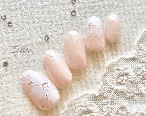 再販】澄 .15 清楚 ヌードベージュ 花 上品 ブライダル ウェディング