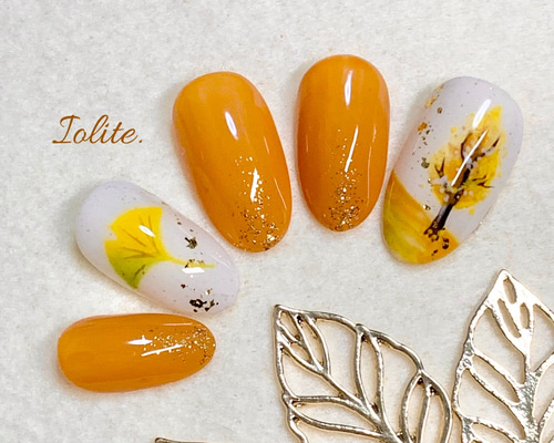 マスタードイエロー ネイルチップ 0_0e55018c8c7503a310fb5386c70c