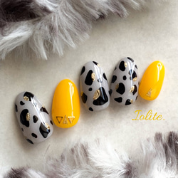 彩 .05 ダルメシアン イエロー グレー 黒 黄色 成人式 前撮り 夏 夏