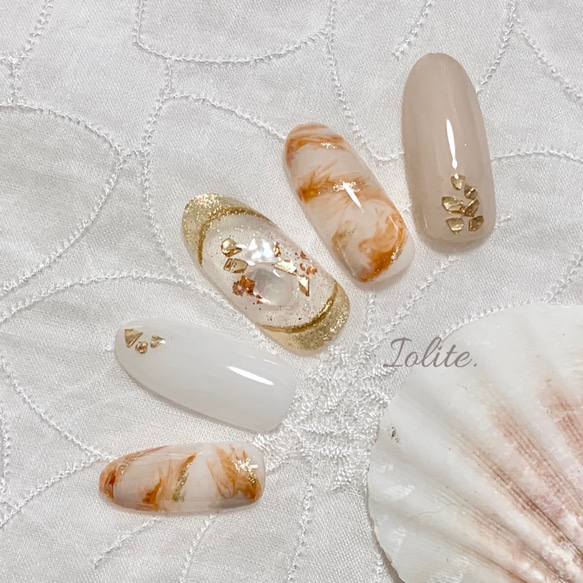 春ネイルボタニカルホワイトオーダーチップ ネイルチップつけ爪 即日発送／ネイルチップ 03247 現品＊ホワイトレース