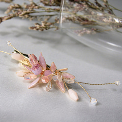 錦ピンクの桜の八重咲きのような花（ダックビルクリップ） 3枚目の画像