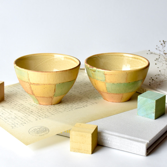 Pastel toy blocks small bowl 02　積み木のボウル 2個セット 1枚目の画像