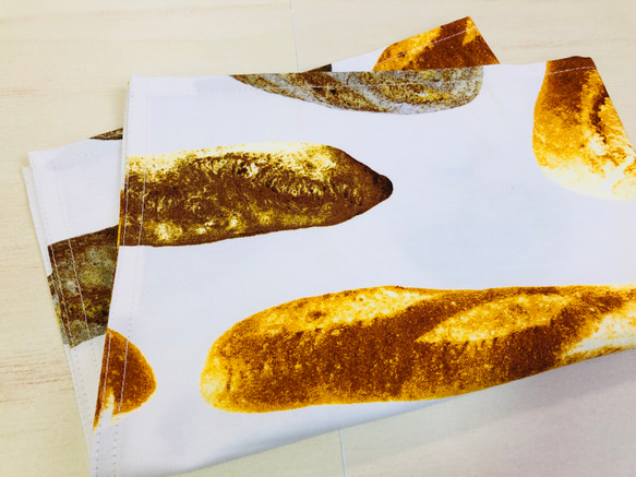 ★大きめ　ランチョンマット★35×50 ランチマット  ナプキン　給食　フランスパン　リアルプリント 2枚目の画像
