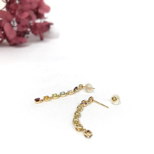 K18 マルチカラー石 ピアス ピアス（スタッド・一粒） APOLLON jewelry 