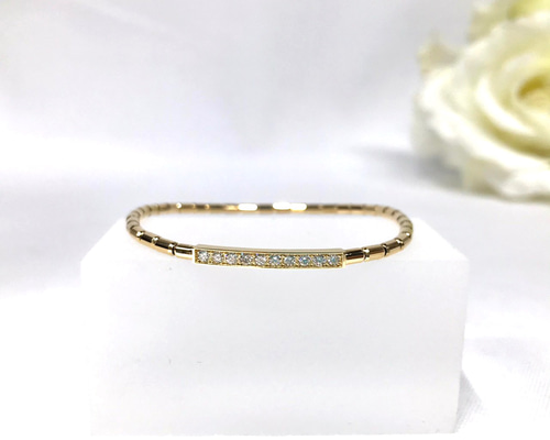 K18 ダイヤモンド ブレスレット 18金 伸縮ブレスレット Y04728 K18 ダイヤモンド ブレスレット 18金 伸縮ブレスレット Y04728 K18