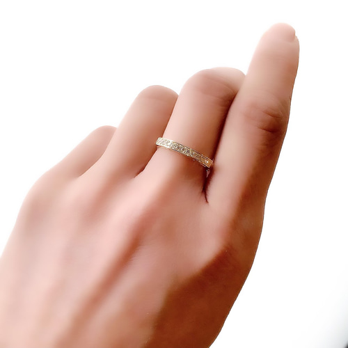 11号 オニキス シェル ダイヤモンド 計0.02ct リング・指輪 K18