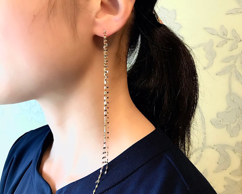 ももたん★値引きK18刻印あり　チェーンピアス（4月26日まで） K18ロングチェーンピアス – I&JEWELRY