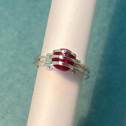8mm Synthetic Ruby Sphere Ring 2枚目の画像