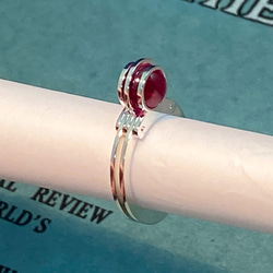 8mm Synthetic Ruby Sphere Ring 4枚目の画像