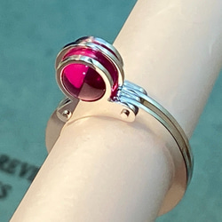 8mm Synthetic Ruby Sphere Ring 5枚目の画像