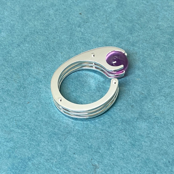 8mm sphere synthetic pink sapphire ring (Order Production) 2枚目の画像