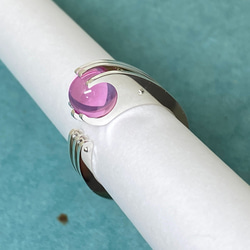 8毫米球體合成粉色藍寶石戒指（訂單生產） 第8張的照片