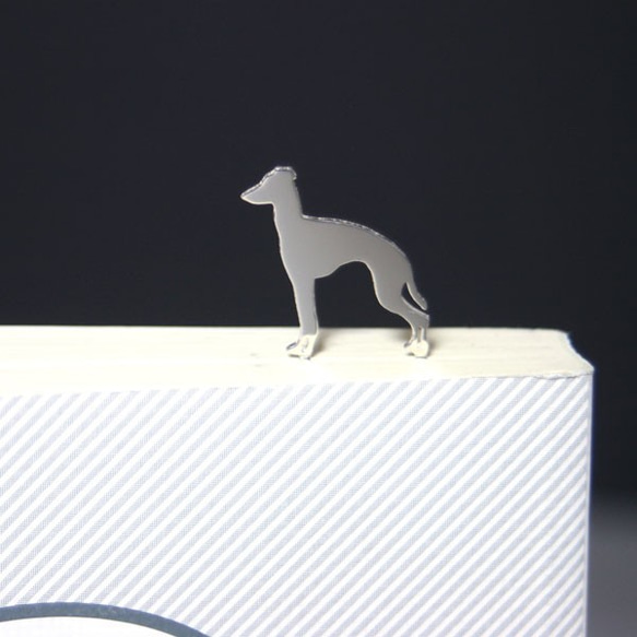 Dog-BookMark-6 意大利灰狗銀色書籤書籤 第1張的照片