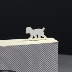 Dog-BookMark-15　トイプードル シルバーブックマーク しおり 1枚目の画像