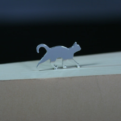 Cat-BookMark-2　ネコ　シルバーブックマーク しおり 1枚目の画像