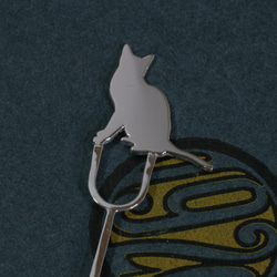 Cat-BookMark-7　ネコ　シルバーブックマーク しおり 3枚目の画像
