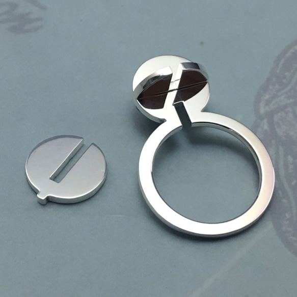 3pieces Puzzle Sphere Ring silver950 4枚目の画像