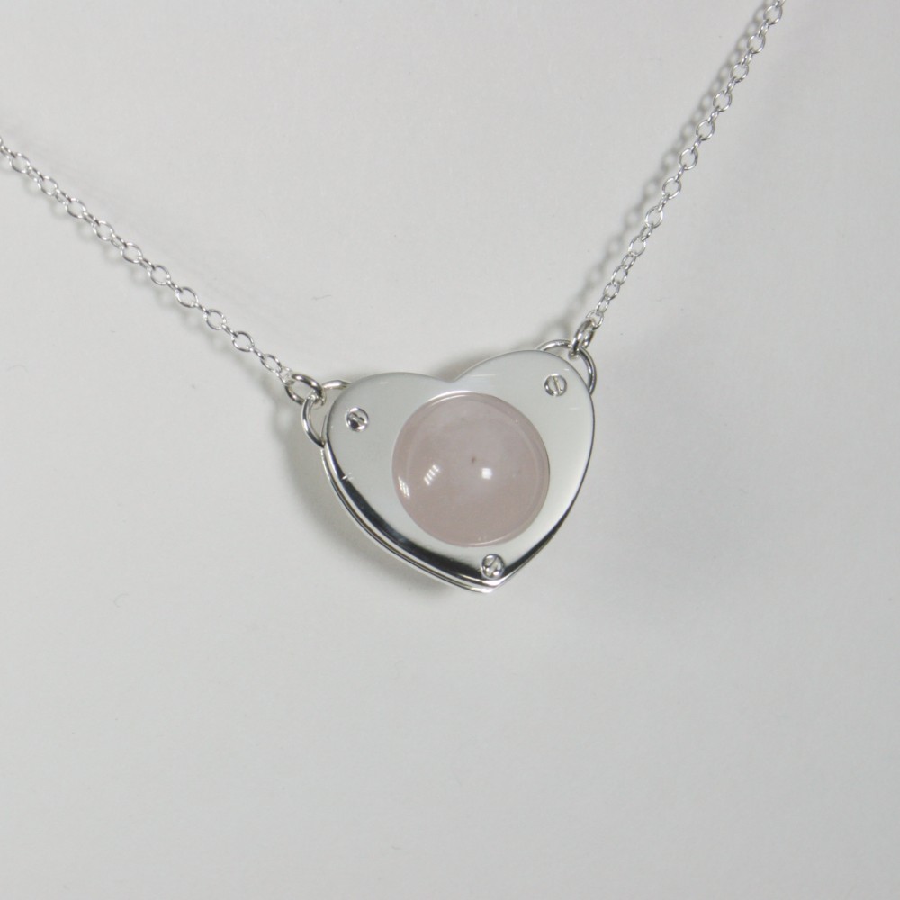 Sphere in the Heart Silver RoseQuartz シルバー・ローズクオーツ　ネックレス