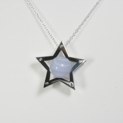 Sphere in the Star Pendant Silver BlueLaceAgate 星　ペンダント 2枚目の画像