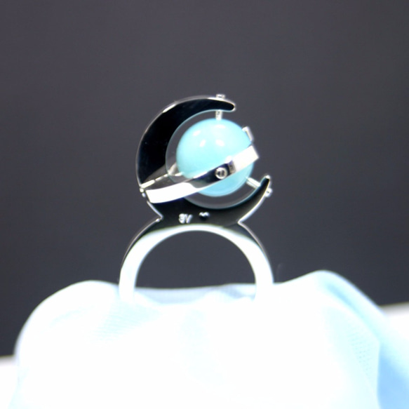 Sphere in the Moon Ring # 10 銀色 Amazonite Amazonite 第3張的照片