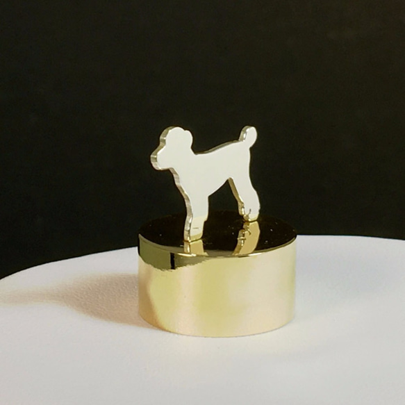 Paper Weight Dog-13 SV+Brass Toy Poodle [Oder Production] 3枚目の画像