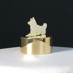 Paper Weight Dog-27 SV+Brass Shiba  [Oder Production] 1枚目の画像