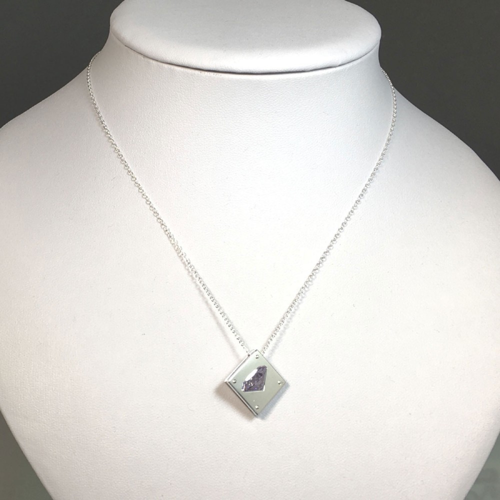 CZ in the square Pendant Silver CubicZirconia ペンダント