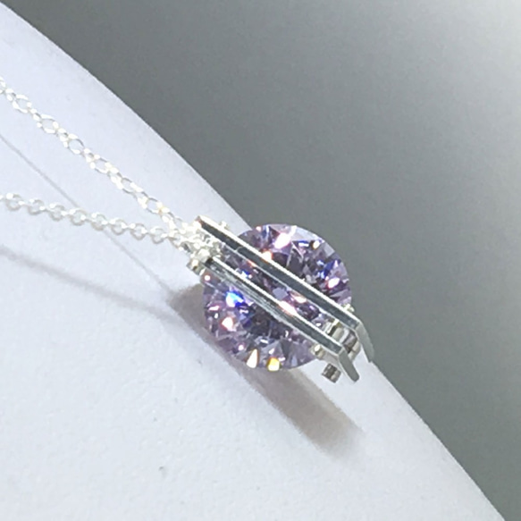 CZ in the square Pendant Silver CubicZirconia ペンダント 3枚目の画像