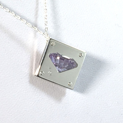 CZ in the square Pendant Silver CubicZirconia ペンダント 4枚目の画像