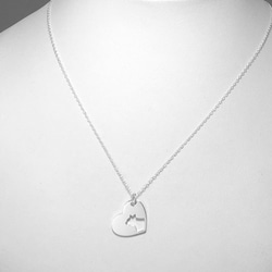 CatProfile-1 Openwork Heart Pendant Silver ネコの透かし彫りペンダント 2枚目の画像