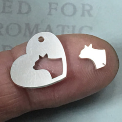 CatProfile-1 Openwork Heart Pendant Silver ネコの透かし彫りペンダント 5枚目の画像