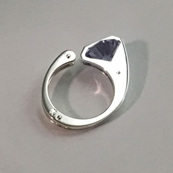 Diagonally Slanting CZ Ring Silver cubicZirconia 2枚目の画像