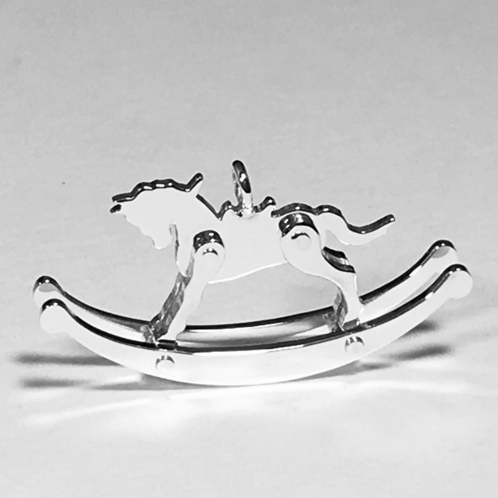 Wooden Horse Pendant Silber 銀の木馬ペンダント