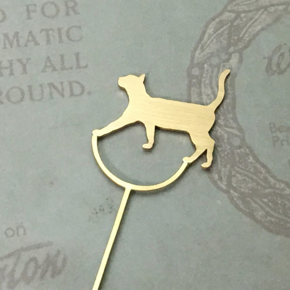 Cat-13 Brass bookMark Largesize(Oder Production)貓書籤 第3張的照片