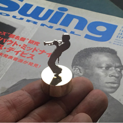 Miles Mini Paper Weight Jazz Silver ＋ Brass マイルスデイビス 1枚目の画像