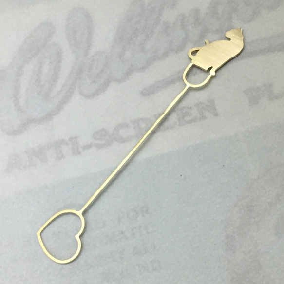 Cat-6 Brass bookMark Largesize(Oder Production)　ネコ　ブックマーク 2枚目の画像