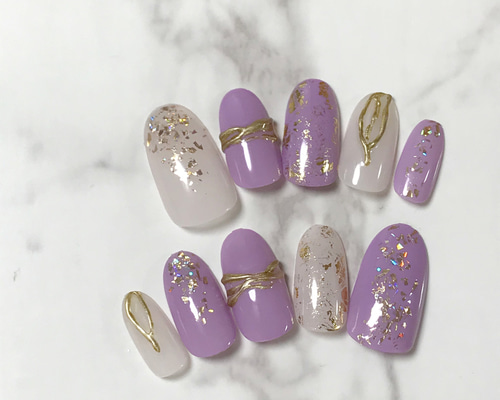 パープル ニュアンス ネイルチップ パープルのニュアンスネイル- ネイルチップ専門店ミチネイル