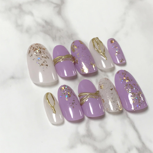 パープルニュアンスネイル ネイルチップ（つけ爪） R＊ 通販 8645578