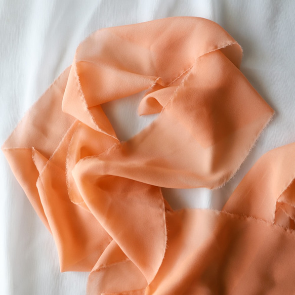 シルクリボン / Silk Chiffon / Coral Orange 2枚目の画像