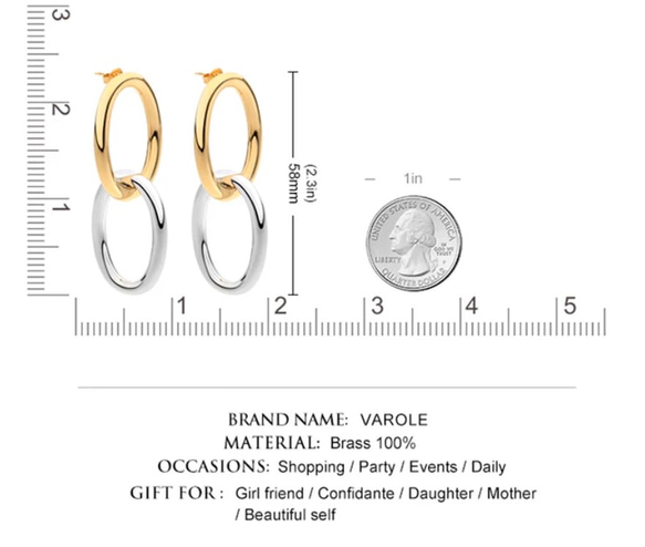 gold × silver circle pierce 3枚目の画像